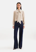 Hemdbluse mit abnehmbarer Schluppe aus Chiffon in Beige |  Seidensticker Onlineshop