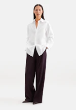 Leicht überschnittene Hemdbluse mit UMA aus Baumwoll Twill in Blanc |  Seidensticker Onlineshop