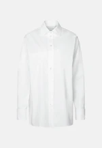 Leicht überschnittene Hemdbluse mit UMA aus Baumwoll Twill in Blanc |  Seidensticker Onlineshop