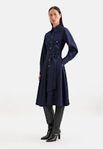 Denim Kleid mit Volumenärmeln und aufgesetzten Taschen in Bleu Foncé |  Seidensticker Onlineshop