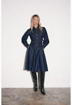 Denim Kleid mit Volumenärmeln und aufgesetzten Taschen in Dunkelblau |  Seidensticker Onlineshop