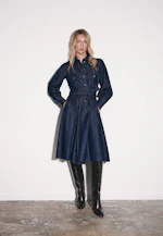 Denim Kleid mit Volumenärmeln und aufgesetzten Taschen in Dunkelblau |  Seidensticker Onlineshop
