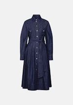 Denim Kleid mit Volumenärmeln und aufgesetzten Taschen in Bleu Foncé |  Seidensticker Onlineshop