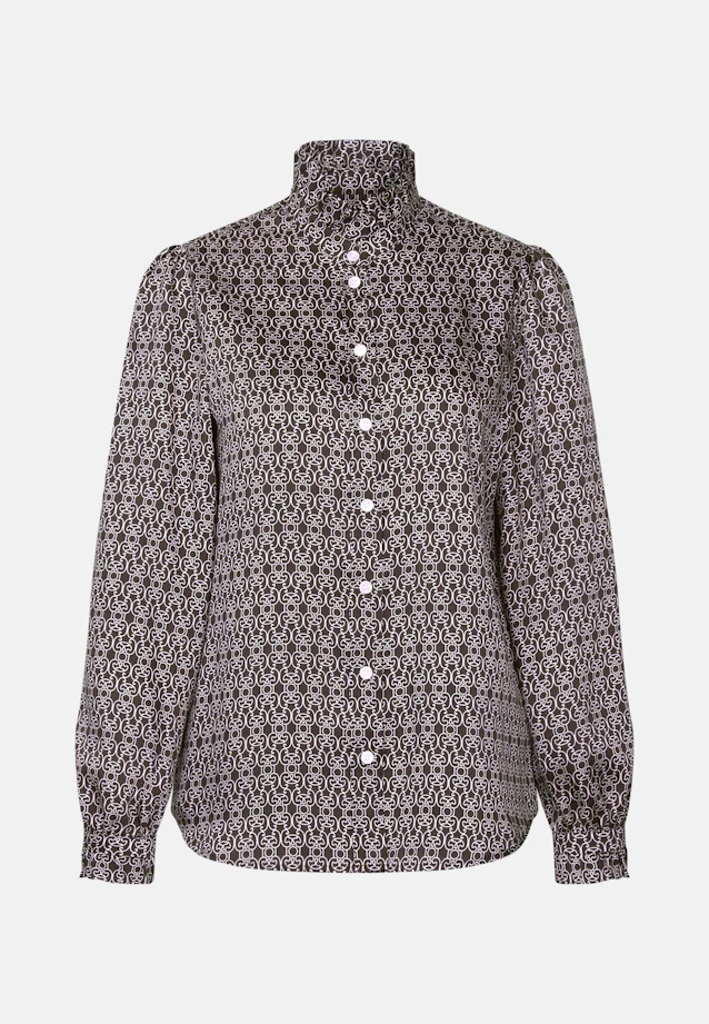 Shirt blouse with ruffle details in Braun |  Seidensticker Onlineshop
