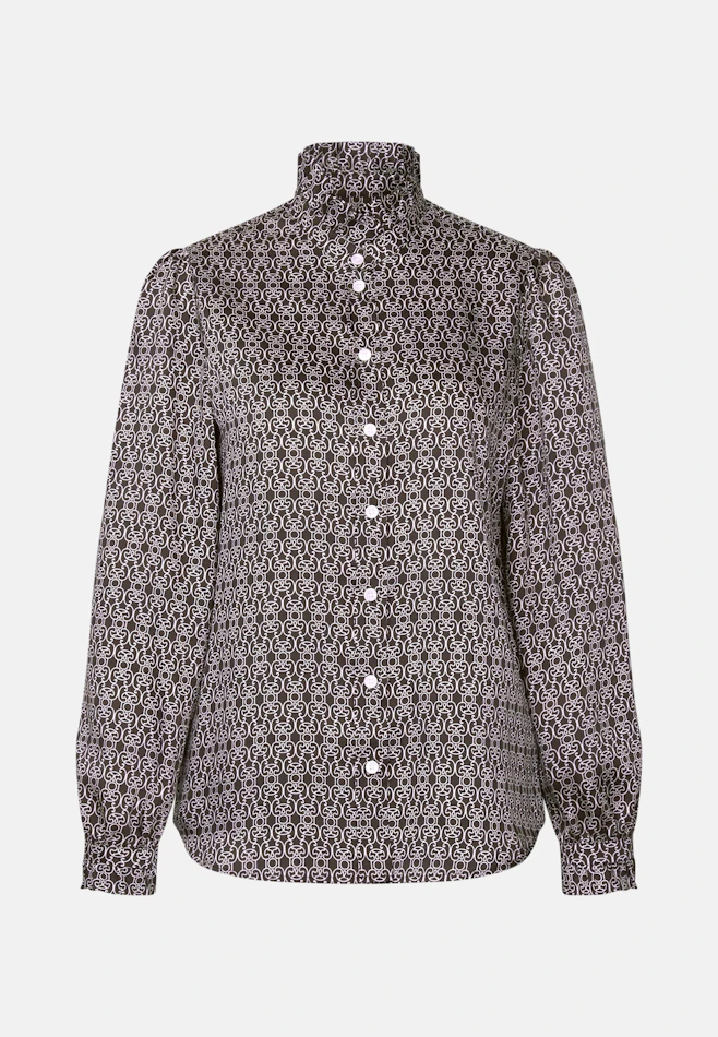 Shirt blouse with ruffle details in Braun | Seidensticker online shop