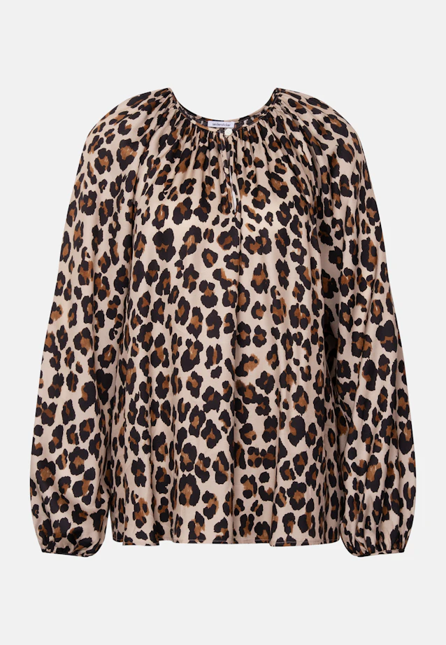 Satinierte Raglanbluse mit Schleifendetails in Beige |  Seidensticker Onlineshop