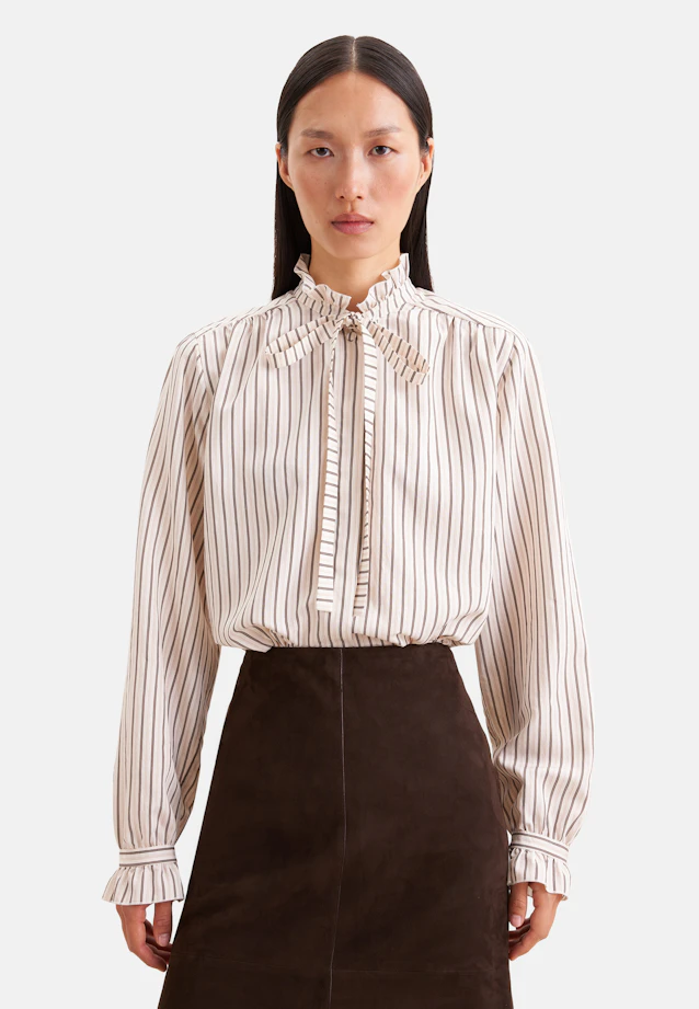 Bow Blouse with Ruffle Detail in Beige |  Seidensticker Onlineshop