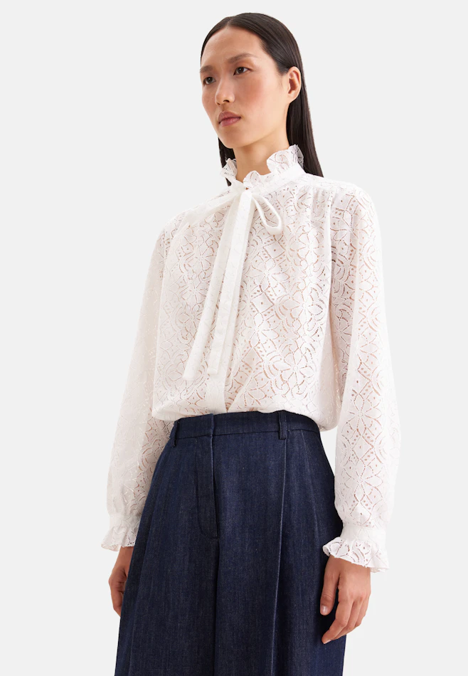 Bow Blouse with Ruffle Detail in Weiß | Seidensticker online shop