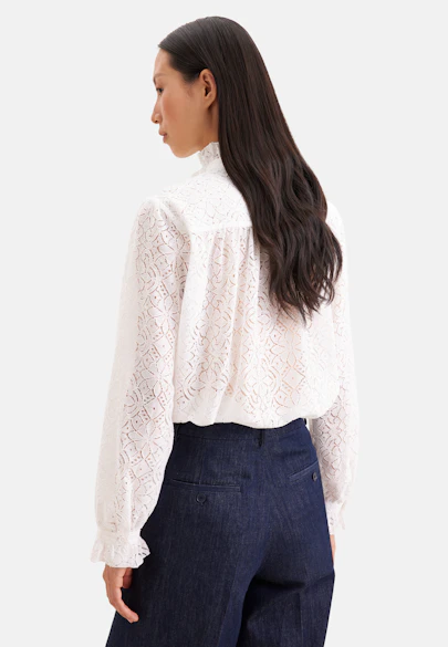 Bow Blouse with Ruffle Detail in Weiß |  Seidensticker Onlineshop
