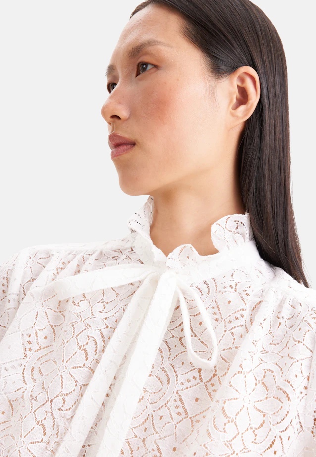Bow Blouse with Ruffle Detail in Weiß |  Seidensticker Onlineshop