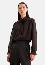 Blouse lavallière avec détail volanté in Marron |  Seidensticker Onlineshop
