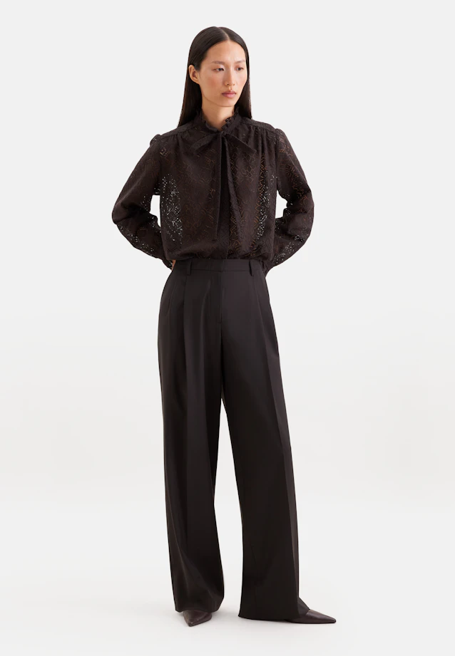 Blouse lavallière avec détail volanté in Marron |  Seidensticker Onlineshop