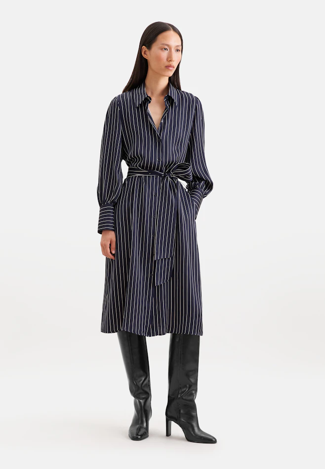 Robe midi ceinture dans Bleu Foncé | Boutique en ligne Seidensticker