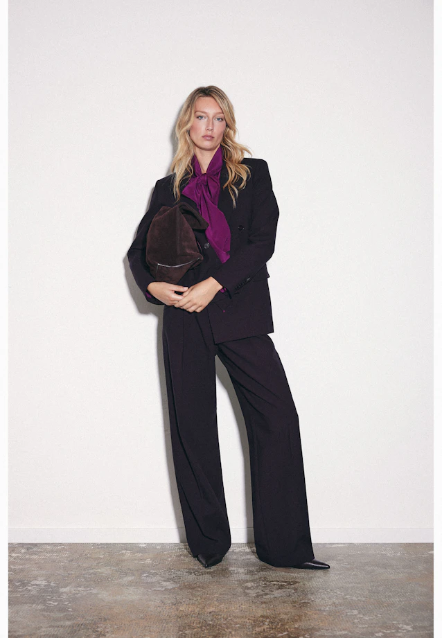 Pleated Wool Blend Trousers in Rot |  Seidensticker Onlineshop