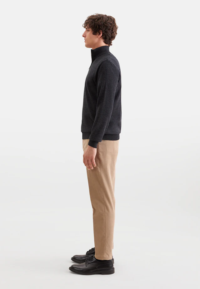 Regular Quarter Zip Uni in Grau |  Seidensticker Onlineshop