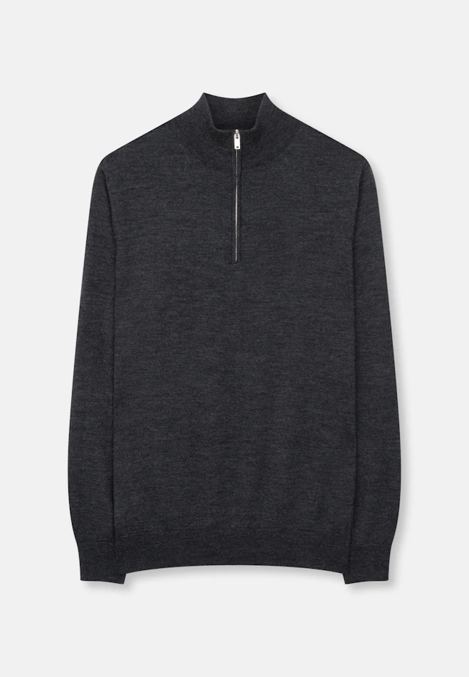 Regular Quarter Zip Uni in Grau | Seidensticker Onlineshop