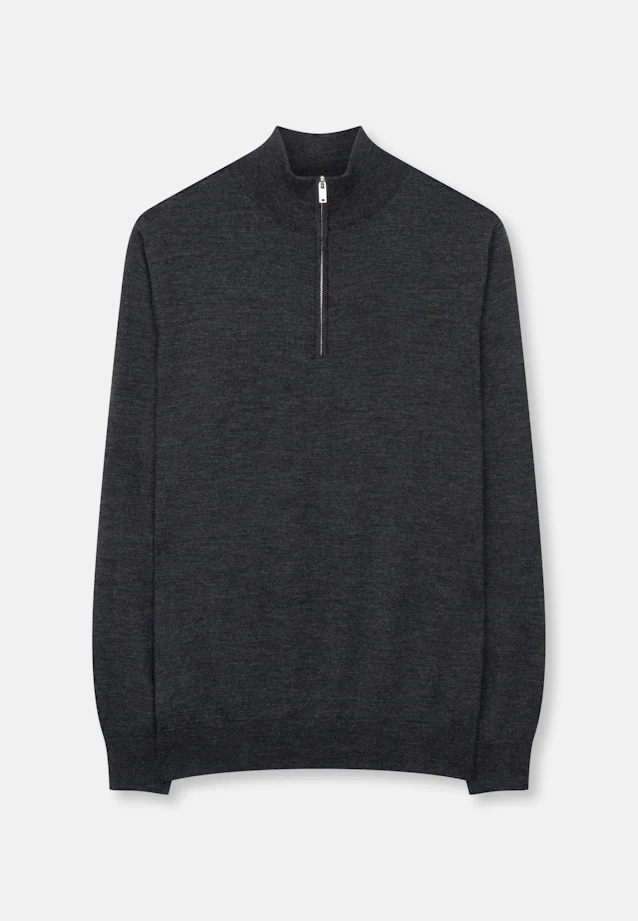 Regular Quarter Zip Uni in Grau |  Seidensticker Onlineshop