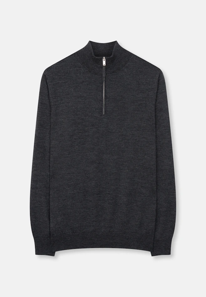 Quarter Zip Uni in Grau | Seidensticker Onlineshop
