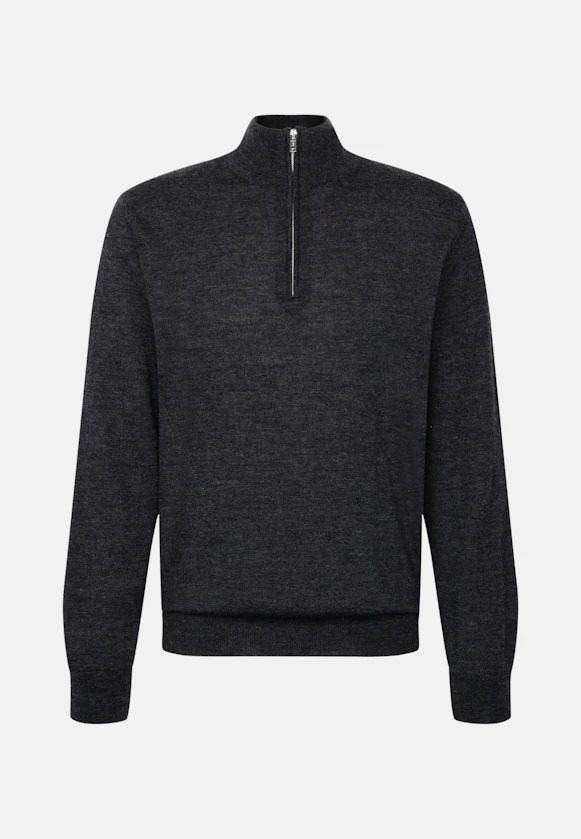 Regular Quarter Zip Uni in Grau |  Seidensticker Onlineshop