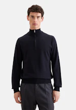 Regular Quarter Zip Uni in Dunkelblau |  Seidensticker Onlineshop
