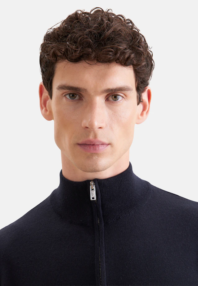 Regular Quarter Zip Uni in Dunkelblau |  Seidensticker Onlineshop