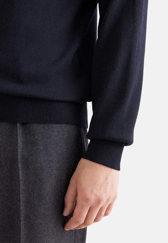 Regular Quarter Zip Uni in Dunkelblau |  Seidensticker Onlineshop