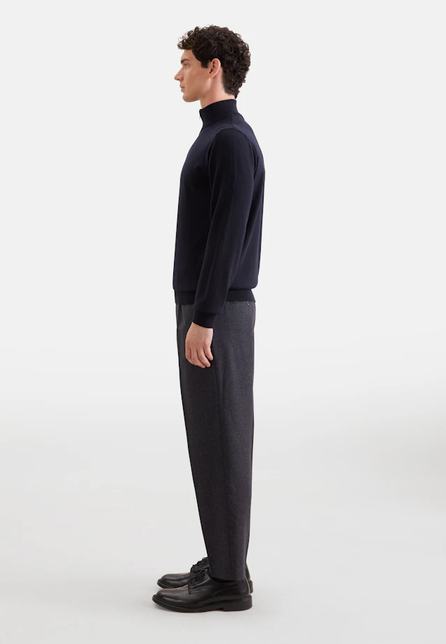 Regular Quarter Zip Uni in Dunkelblau |  Seidensticker Onlineshop