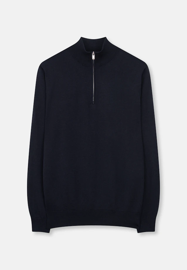 Regular Quarter Zip Uni in Dunkelblau |  Seidensticker Onlineshop