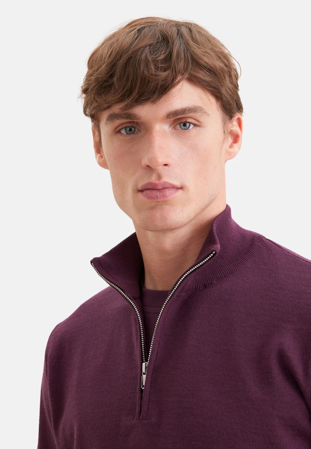 Regular Quarter Zip Uni in Rosa |  Seidensticker Onlineshop