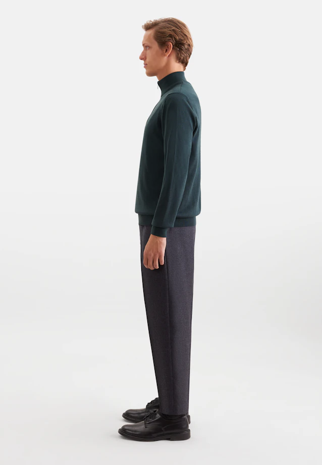Quarter Zip Uni in Grün |  Seidensticker Onlineshop
