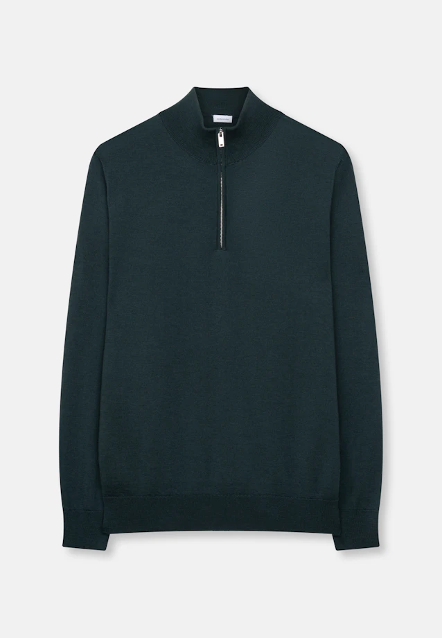 Regular Quarter Zip Uni in Vert |  Seidensticker Onlineshop