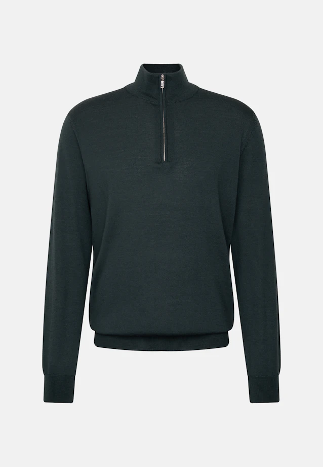 Quarter Zip Uni in Grün |  Seidensticker Onlineshop