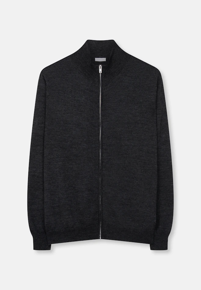 Regular Cardigan Uni in Grau | Seidensticker Onlineshop