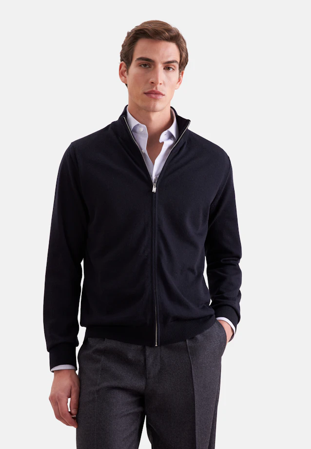 Regular Cardigan Uni in Dunkelblau |  Seidensticker Onlineshop