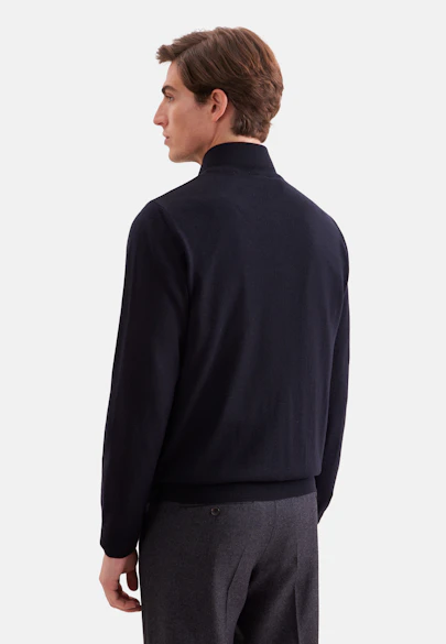Regular Cardigan Uni in Bleu Foncé |  Seidensticker Onlineshop