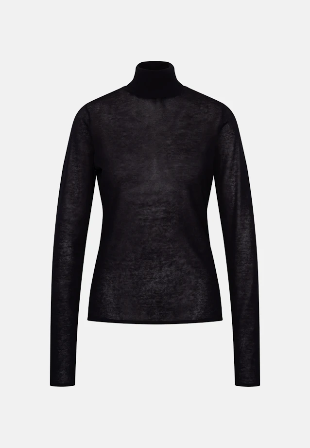 Feinstrick Rollkragenpullover aus Wolle und Seide in Schwarz |  Seidensticker Onlineshop