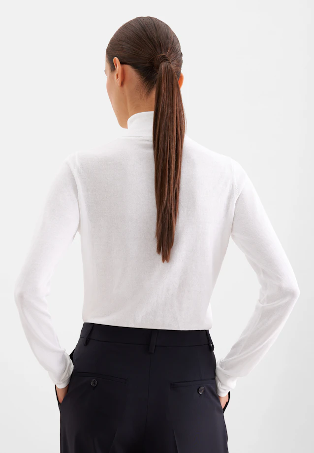 Feinstrick Rollkragenpullover aus Wolle und Seide in Weiß |  Seidensticker Onlineshop