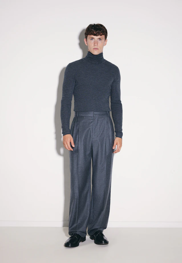 Turtleneck Pullover Uni in Grey Mélange |  Seidensticker Onlineshop