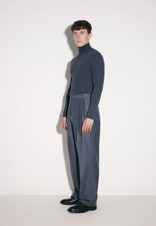 Turtleneck Pullover Uni in Grey Mélange |  Seidensticker Onlineshop