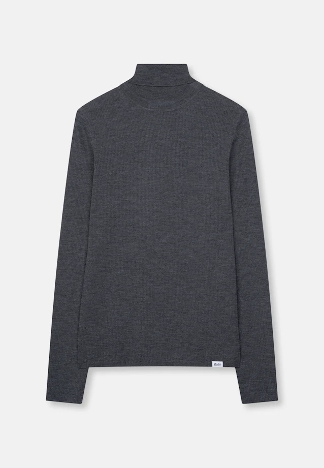Turtleneck Pullover Uni in Grey Mélange |  Seidensticker Onlineshop