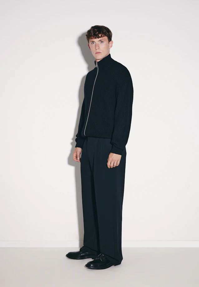 Regular Strick-Jacke Uni in Schwarz |  Seidensticker Onlineshop