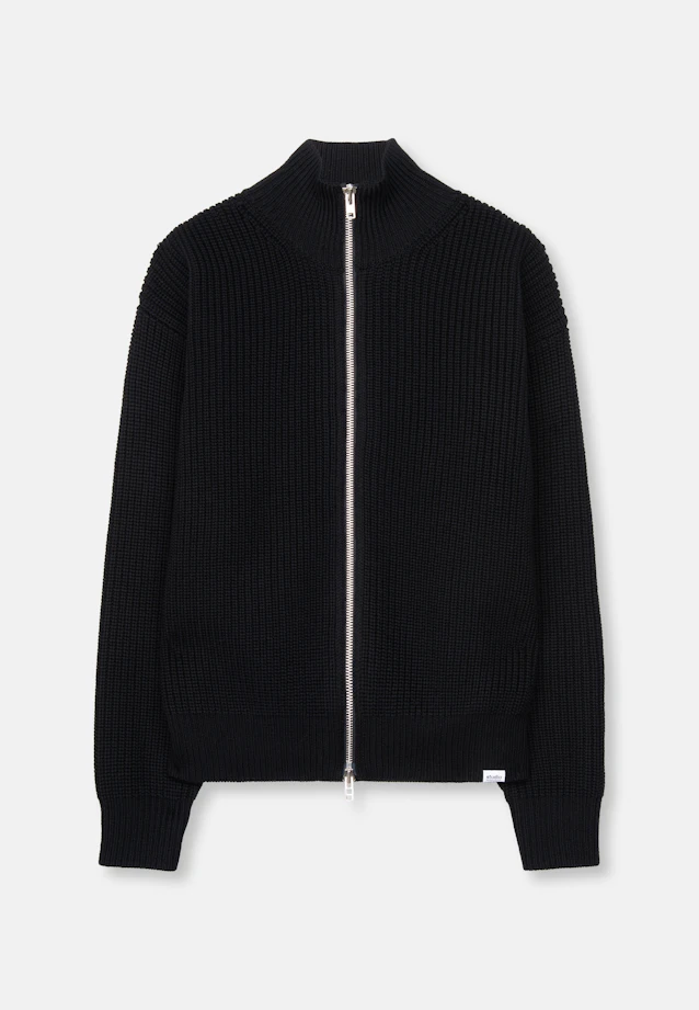 Regular Strick-Jacke Uni in Schwarz |  Seidensticker Onlineshop