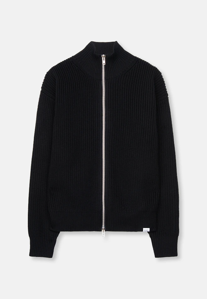 Regular Strick-Jacke Uni in Schwarz | Seidensticker Onlineshop