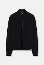 Stand Up Collar Knitted jacket Uni in Schwarz |  Seidensticker Onlineshop