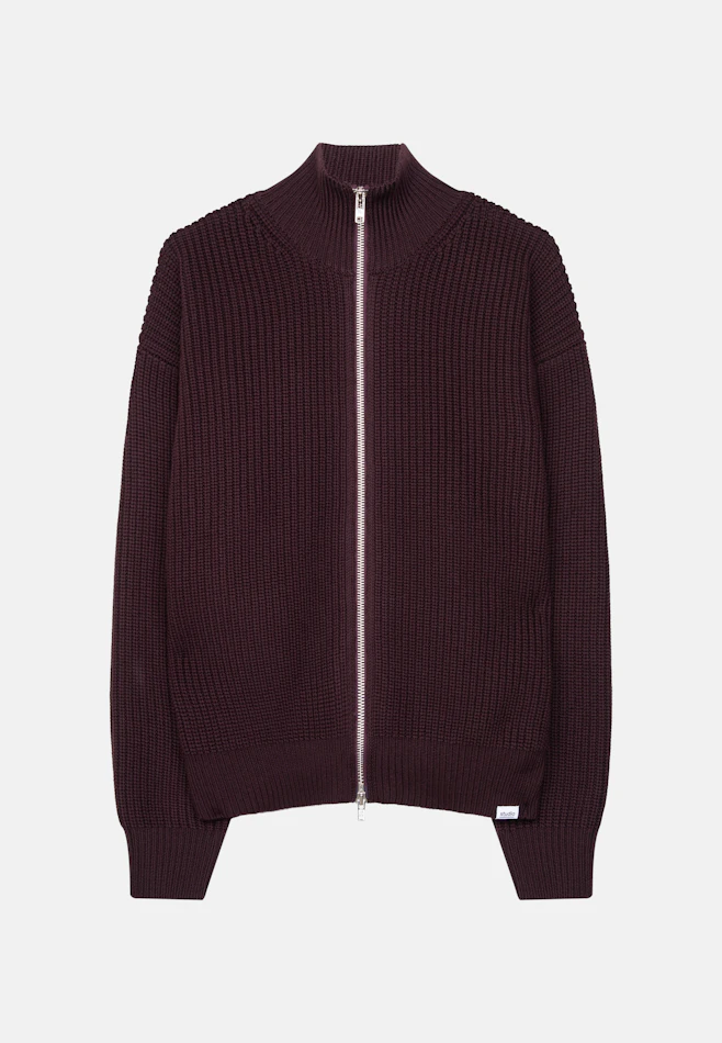 Regular Strick-Jacke Uni in Rot | Seidensticker Onlineshop