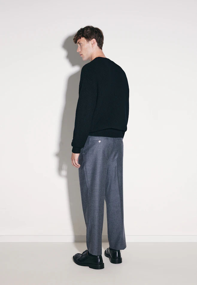 Round neck Pullover Uni in Schwarz | Seidensticker online shop