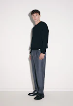 Round neck Pullover Uni in Schwarz |  Seidensticker Onlineshop