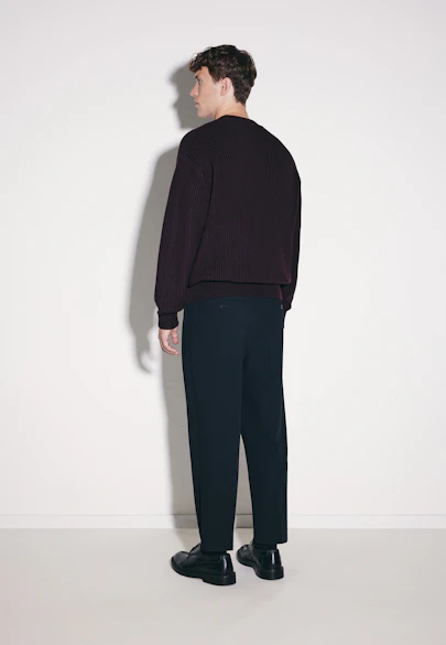 Round neck Pullover Uni in Rot |  Seidensticker Onlineshop