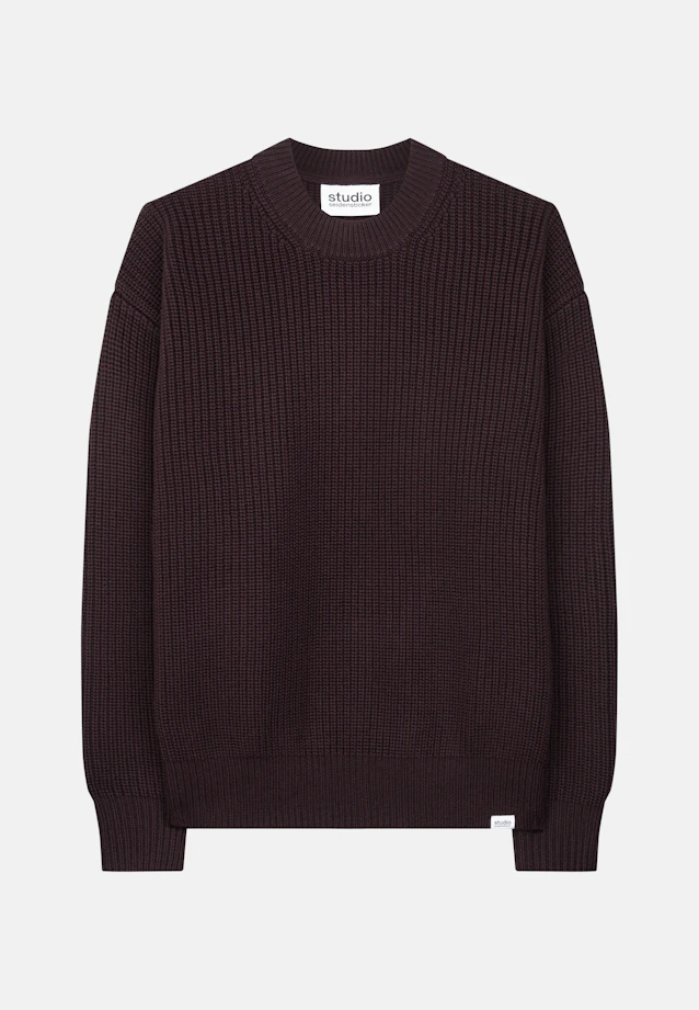 Round neck Pullover Uni in Rot |  Seidensticker Onlineshop