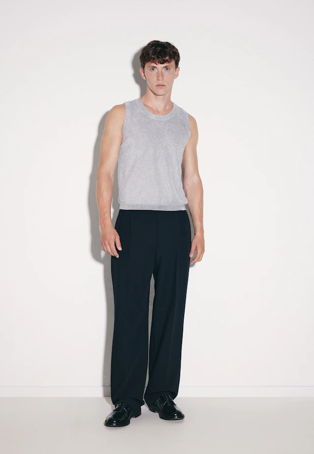 Regular Knitted Tank Top Uni in Silver |  Seidensticker Onlineshop